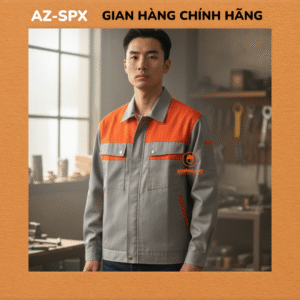 QUẦN ÁO BẢO HỘ VẢI KAKI MÀU XÁM CAM