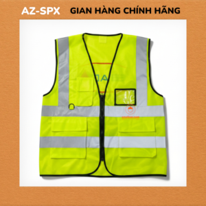 ÁO GHILE PHẢN QUANG MÀU VÀNG CHANH CÓ TÚI HỘP