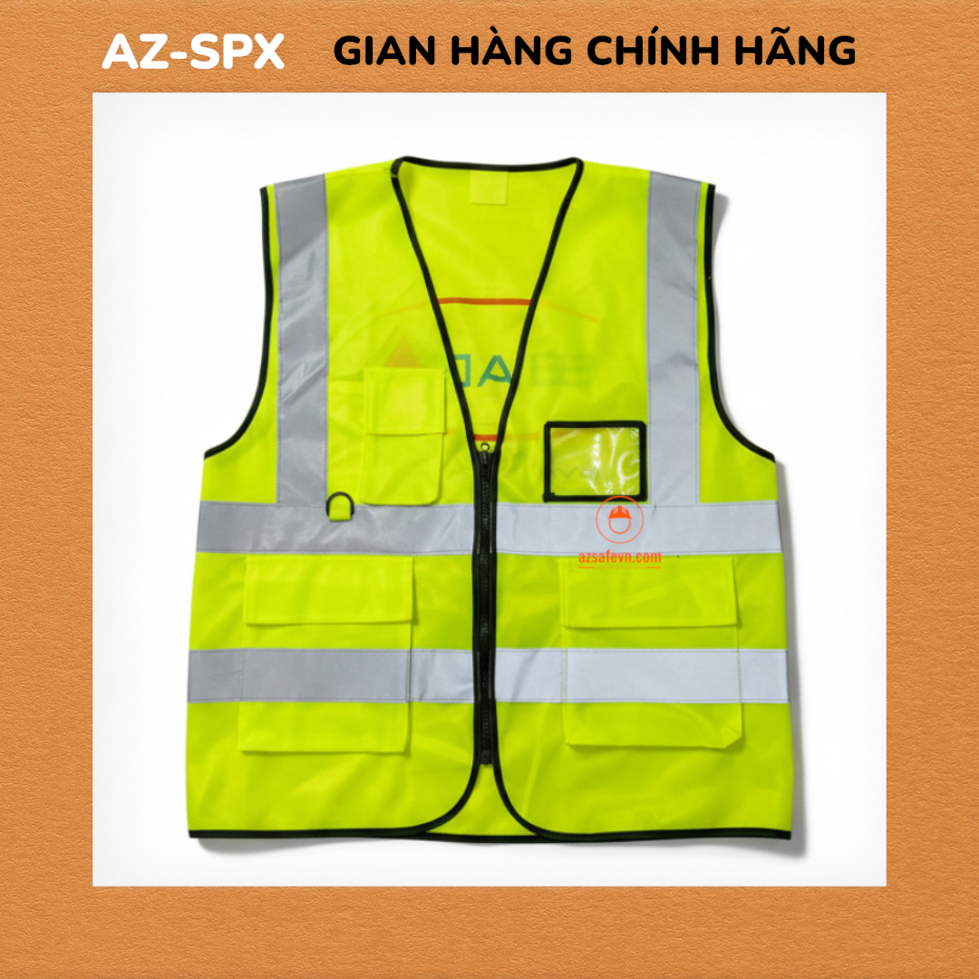 ÁO GHILE PHẢN QUANG MÀU VÀNG CHANH CÓ TÚI HỘP